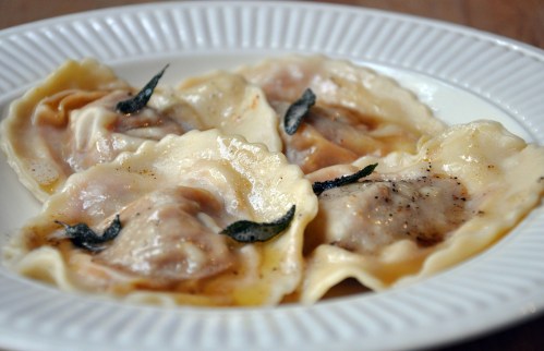 Pumpkin puree, parmesan cheese, amaretti biscuits and home made pasta!