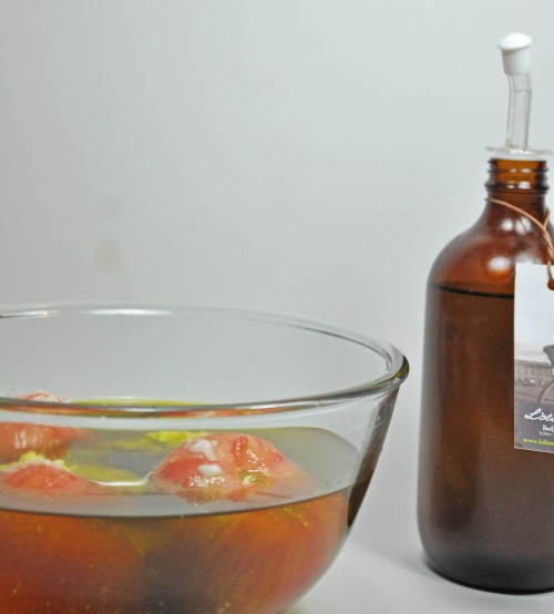 Tomatoes are marinated for 18 hours!