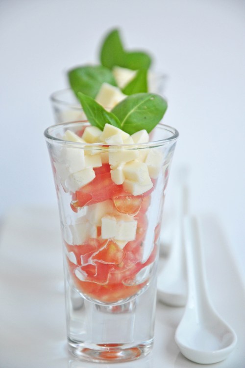 Insalata Caprese using Candied Tomatoes