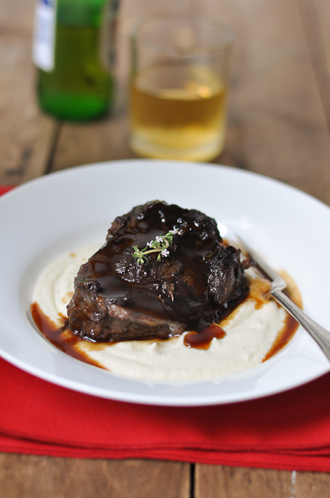 Braised Beef Cheeks with Pedro Ximenez Sherry and Cauliflower Puree