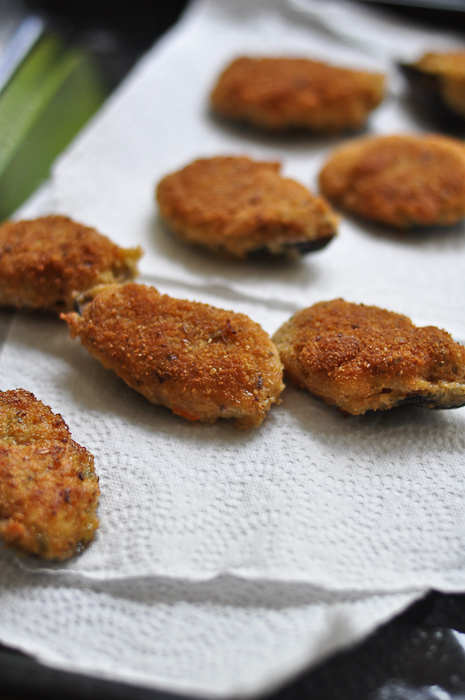 Bechamel Prawn Stuffed Mussels