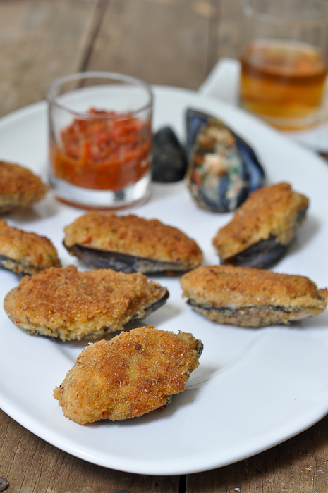 Bechamel and Prawn Stuffed Mussels