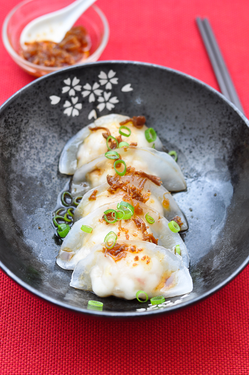 Prawn Dumplings with XO Sauce