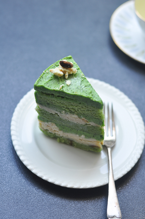Pistachio Cake, Lemon Curd, Milk Crumbs