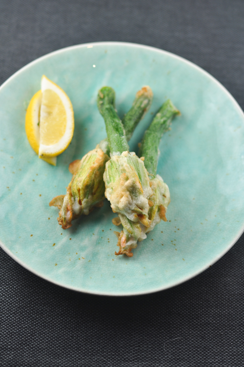 Zucchini Flowers Stuffed with Ricotta, Herbs and Pine Nuts Zucchini Flowers Stuffed with Ricotta, Herbs and Pine Nuts