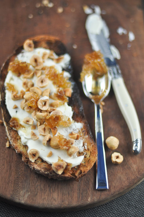 Hazelnut, Labneh and Honey Toast